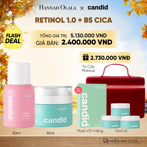  RETINOL 1.0 & B5 CICA BỘ ĐÔI HỖ TRỢ LÀM MỜ NẾP NHĂN VÀ DƯỠNG ẨM CHO DA FLASHDEAL 6: - E313 