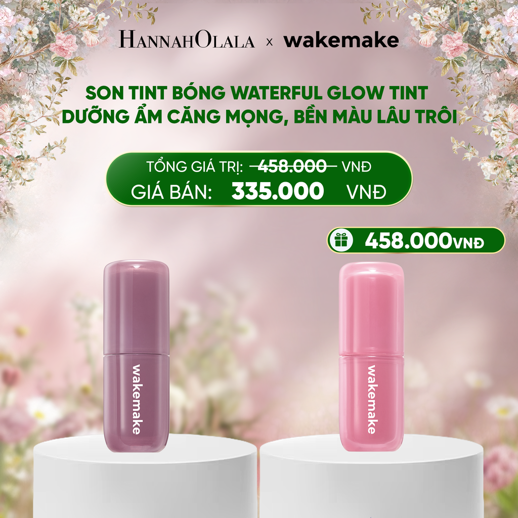  DEAL 3: SON TINT BÓNG WAKEMAKE WATERFUL GLOW TINT DƯỠNG ẨM CĂNG MỌNG, BỀN MÀU LÂU TRÔI 