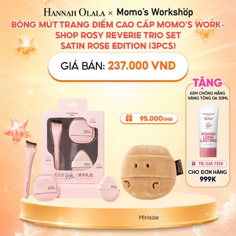  BÔNG MÚT TRANG ĐIỂM CAO CẤP MOMO'S WORKSHOP ROSY REVERIE TRIO SET - SATIN ROSE EDITION (3PCS) - G164 