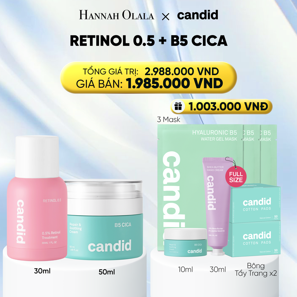  RETINOL 0.5 & B5 CICA BỘ ĐÔI LÀM MỜ NẾP NHĂN VÀ DƯỠNG ẨM PHỤC HỒI CHUYÊN SÂU - DEAL 7: 