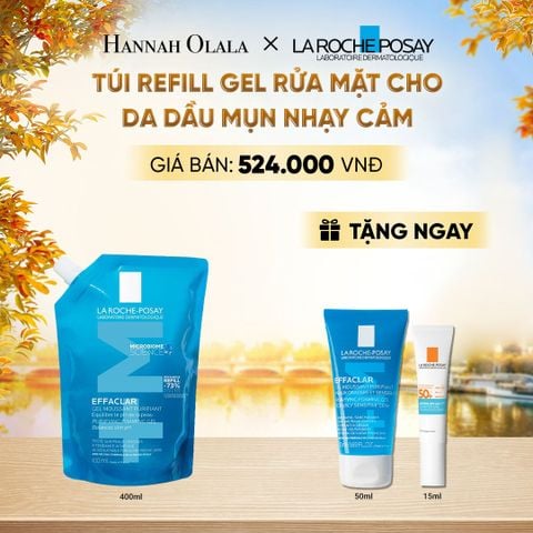  GEL RỬA MẶT CHO DA DẦU MỤN NHẠY CẢM EFFACLAR FOAMING GEL 400ML (TÚI REFILL) - E604 