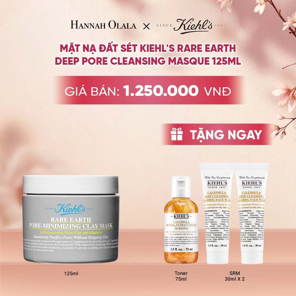  MẶT NẠ ĐẤT SÉT GIẢM DẦU & THU NHỎ LỖ CHÂN LÔNG KIEHL'S RARE EARTH DEEP PORE CLEANSING MASQUE 125ML (MỚI) - A2030 