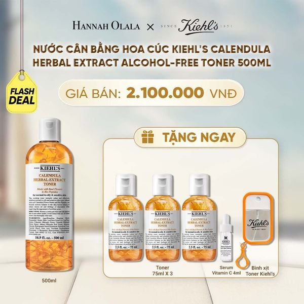  [FLASH DEAL] NƯỚC CÂN BẰNG HOA CÚC KIEHL'S CALENDULA HERBAL EXTRACT ALCOHOL-FREE TONER 500ML - D764 