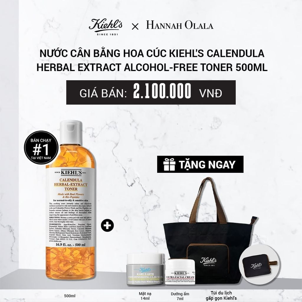  NƯỚC CÂN BẰNG HOA CÚC KIEHL'S CALENDULA HERBAL EXTRACT ALCOHOL-FREE TONER 500ML 