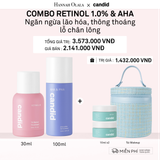  DEAL 7: RETINOL 1.0 30ML & AHA 100ML BỘ ĐÔI NGĂN NGỪA LÃO HÓA, TẨY TẾ BÀO CHẾT DỊU NHẸ, THÔNG THOÁNG LỖ CHÂN LÔNG 