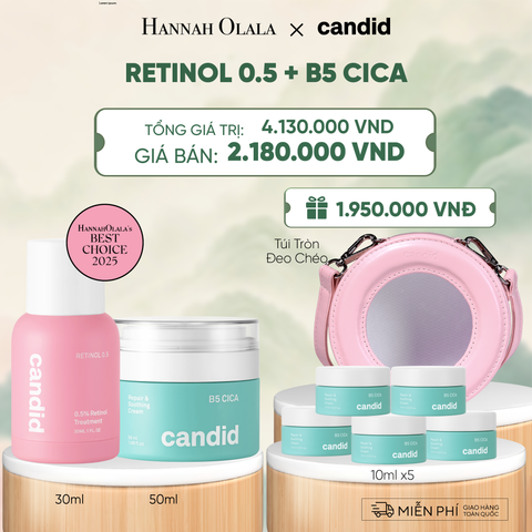  FLASHDEAL 7: RETINOL 0.5 & B5 CICA BỘ ĐÔI HỖ TRỢ LÀM MỜ NẾP NHĂN VÀ DƯỠNG ẨM CHO DA - A1614 