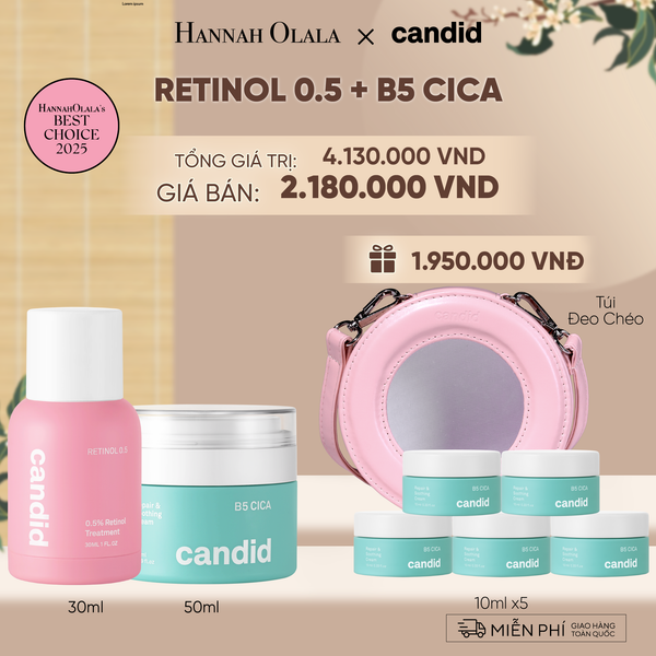  [FLASHDEAL] RETINOL 0.5 & B5 CICA BỘ ĐÔI LÀM MỜ NẾP NHĂN VÀ DƯỠNG ẨM PHỤC HỒI CHUYÊN SÂU - A233 