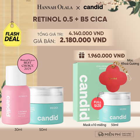  FLASHDEAL 22: RETINOL 0.5 & B5 CICA BỘ ĐÔI LÀM MỜ NẾP NHĂN VÀ DƯỠNG ẨM PHỤC HỒI CHUYÊN SÂU - A03 