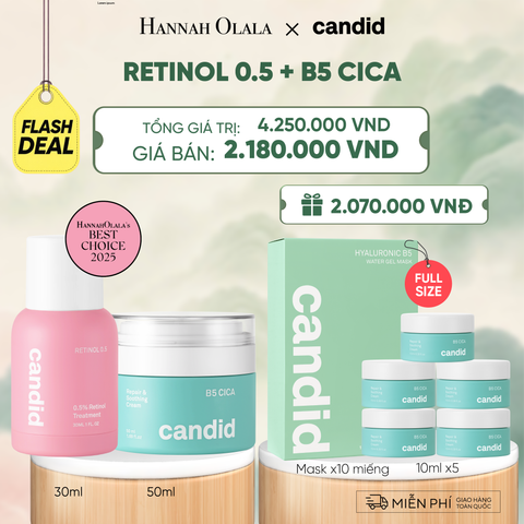 [MUA 2 TẶNG 2 FULLSIZE] FLASHDEAL 19: RETINOL 0.5 & B5 CICA BỘ ĐÔI HỖ TRỢ LÀM MỜ NẾP NHĂN VÀ DƯỠNG ẨM CHO DA 