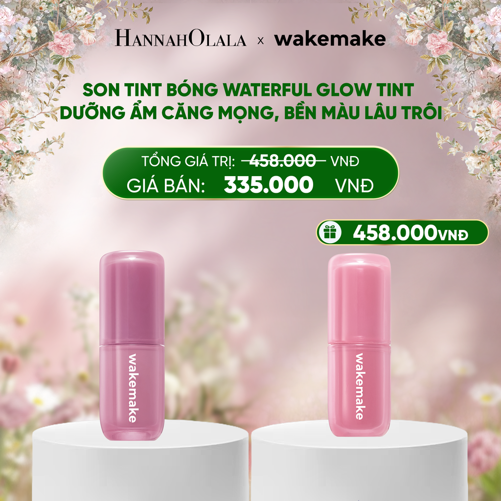  DEAL 3: SON TINT BÓNG WAKEMAKE WATERFUL GLOW TINT DƯỠNG ẨM CĂNG MỌNG, BỀN MÀU LÂU TRÔI 