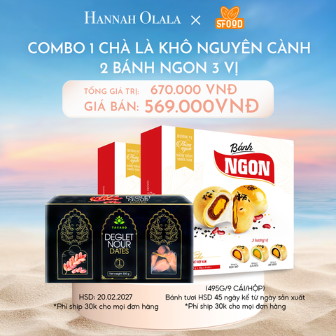  C165_DEAL 5: COMBO - 1 CHÀ LÀ KHÔ NGUYÊN CÀNH GALILEE ISRAEL 500G , 2 BÁNH NGON 3 VỊ (ÍT ĐƯỜNG ÍT NGỌT): ĐẬU ĐỎ- LÁ DỨA - MÈ ĐEN 