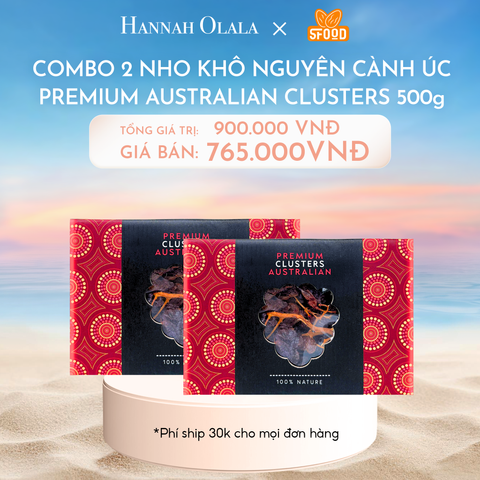  C167_DEAL 7: COMBO - 2 NHO KHÔ NGUYÊN CÀNH ÚC PREMIUM AUSTRALIAN CLUSTERS 500G 