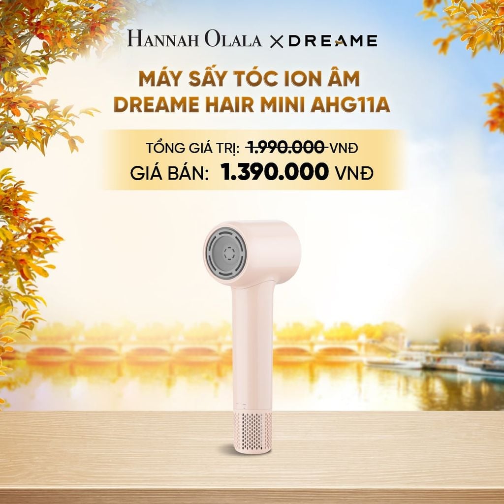  DREAME HAIR MINI AHG11A MÁY SẤY TÓC ION ÂM SIÊU NHỎ GỌN 270G ĐỘNG CƠ TỐC ĐỘ CAO - BH 24 THÁNG - E1538 