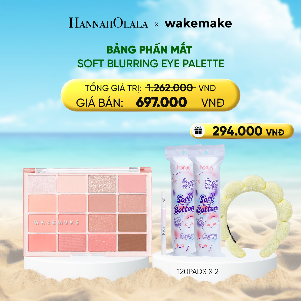  DEAL 4: WAKEMAKE BẢNG PHẤN MẮT SOFT BLURRING EYE PALETTE 14G 