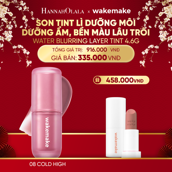  A646_DEAL 4: SON TINT WAKEMAKE WATER BLURRING LAYER TINT DƯỠNG ẨM, BỀN MÀU LÂU TRÔI. 