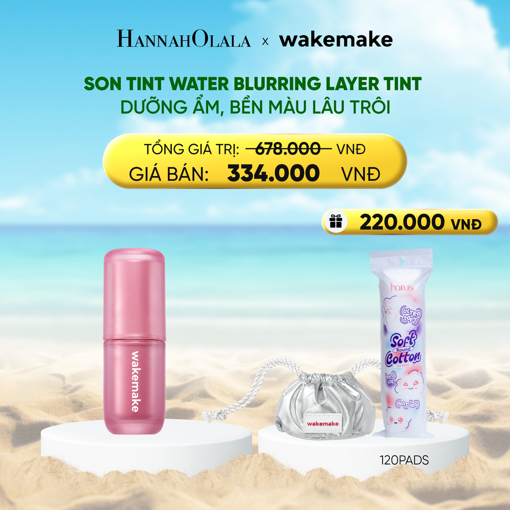  DEAL 2: SON TINT WAKEMAKE WATER BLURRING LAYER TINT DƯỠNG ẨM, BỀN MÀU LÂU TRÔI. 