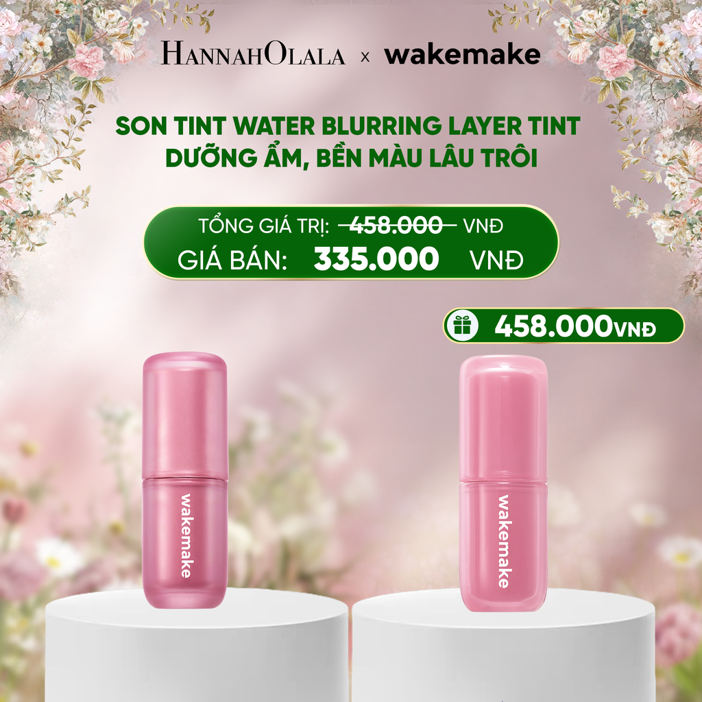  DEAL 4: SON TINT WAKEMAKE WATER BLURRING LAYER TINT DƯỠNG ẨM, BỀN MÀU LÂU TRÔI. 