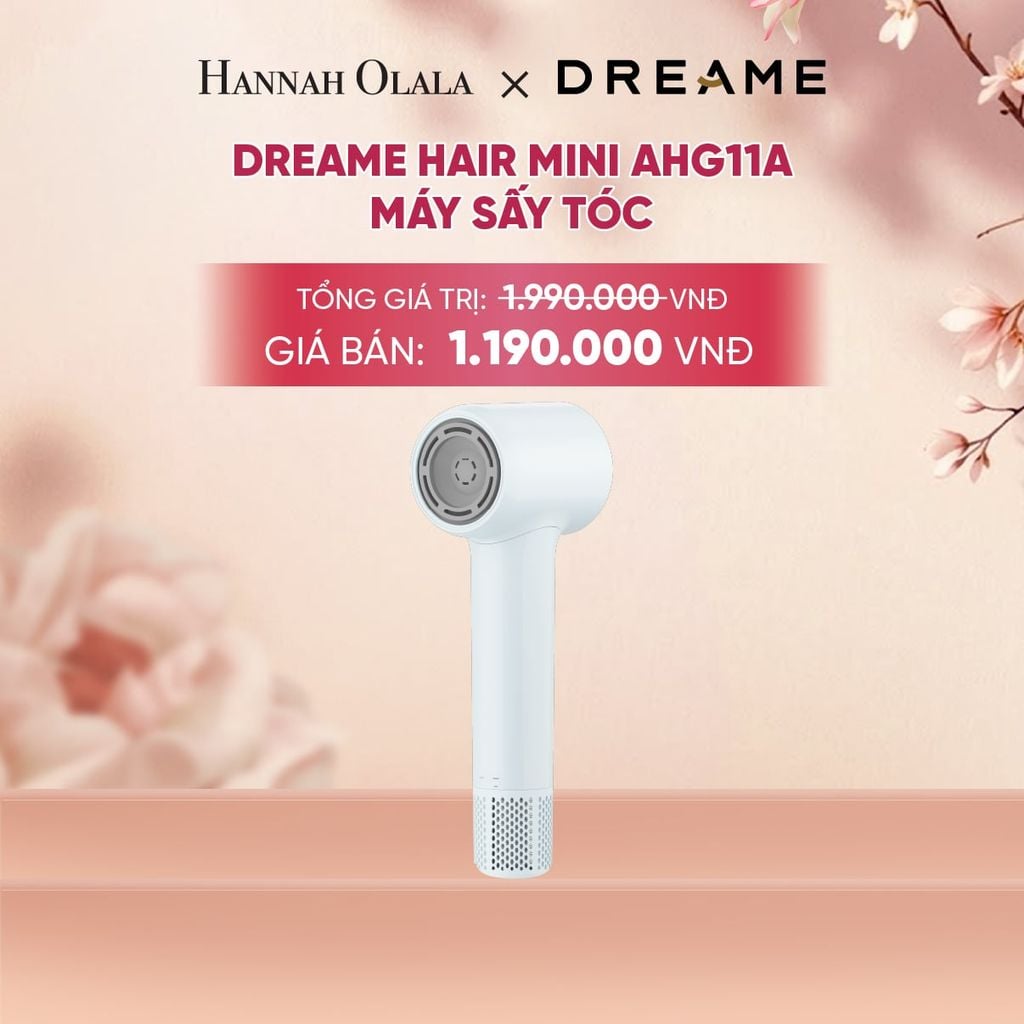  DREAME HAIR MINI AHG11A MÁY SẤY TÓC ION ÂM SIÊU NHỎ GỌN 270G ĐỘNG CƠ TỐC ĐỘ CAO - BH 24 THÁNG - A1465 