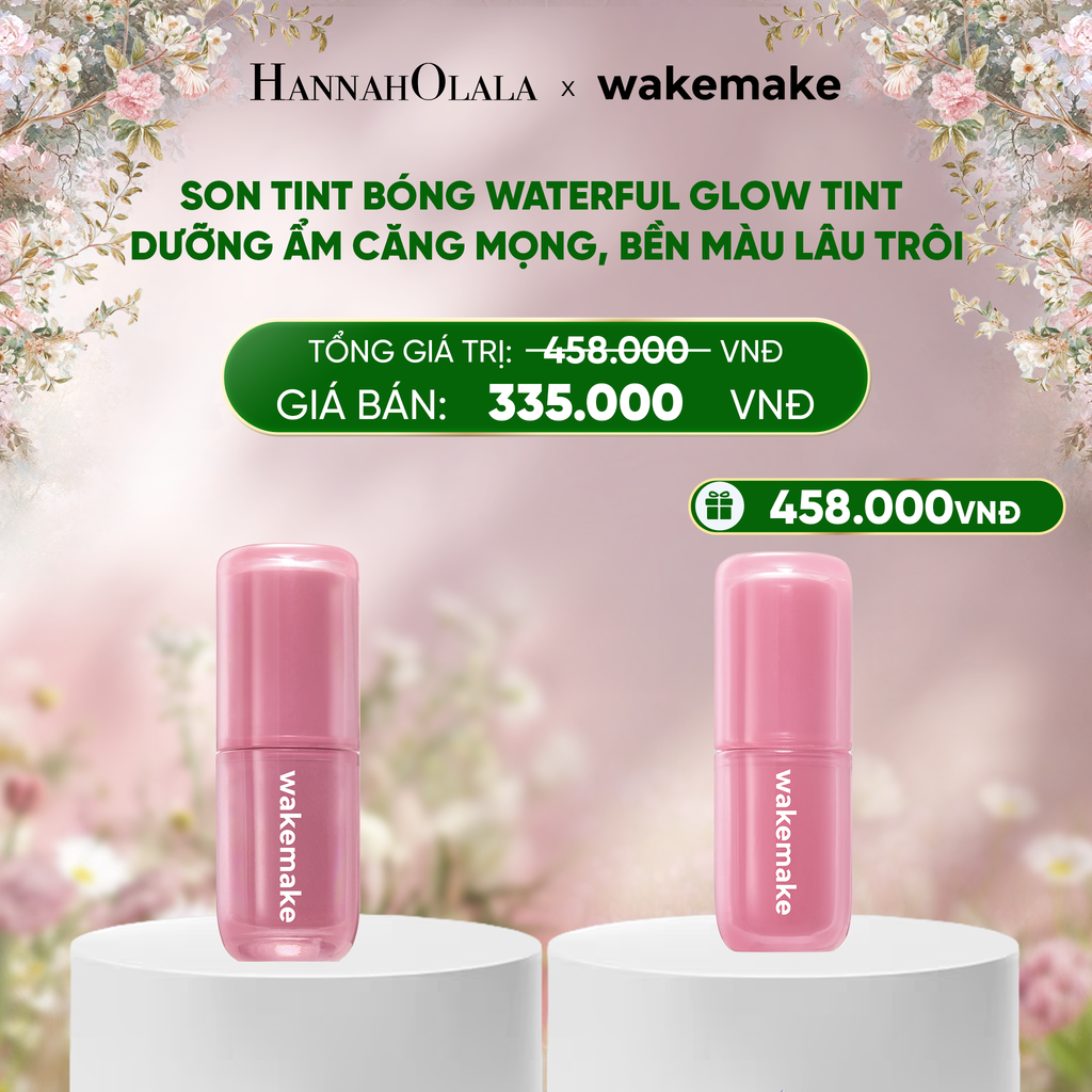  DEAL 3: SON TINT BÓNG WAKEMAKE WATERFUL GLOW TINT DƯỠNG ẨM CĂNG MỌNG, BỀN MÀU LÂU TRÔI 