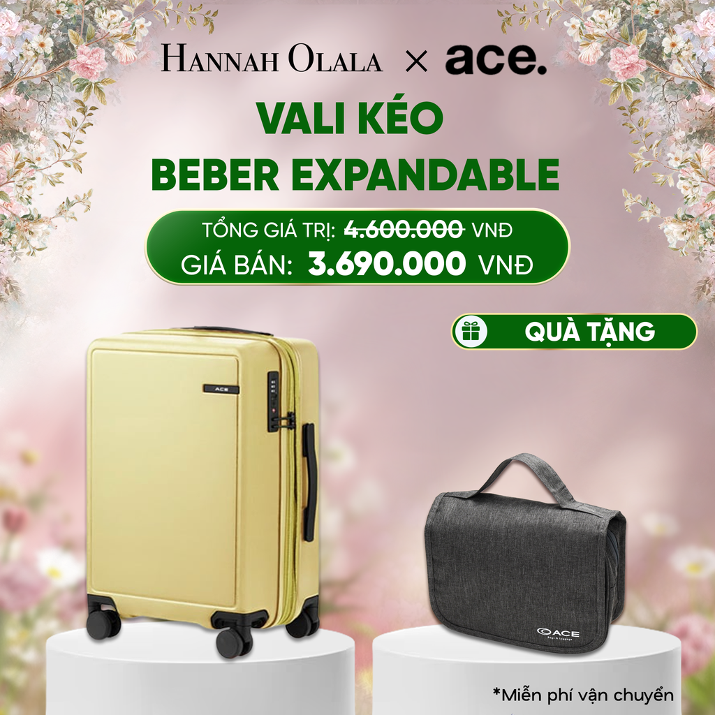  E1690_DEAL31: VALI KÉO BEBER SIZE CABIN S *TẶNG KÈM BAO TRÙM HOẶC POUCH 