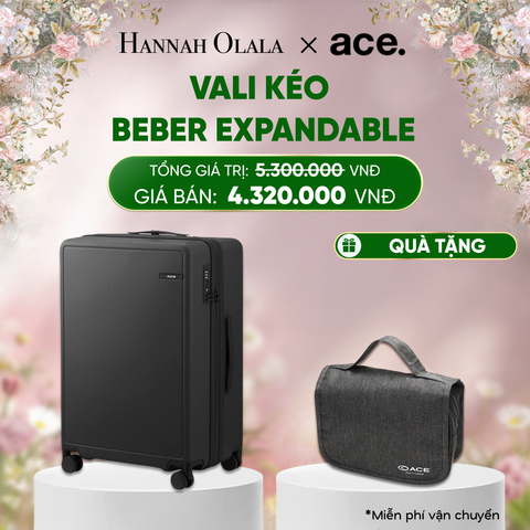  E1687_DEAL32: VALI KÉO BEBER SIZE TRUNG M *TẶNG KÈM BAO TRÙM HOẶC POUCH 