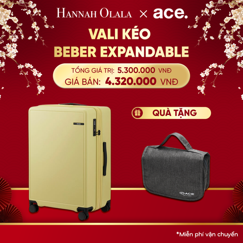  A1175_DEAL32: VALI KÉO BEBER SIZE TRUNG M *TẶNG KÈM BAO TRÙM POUCH 