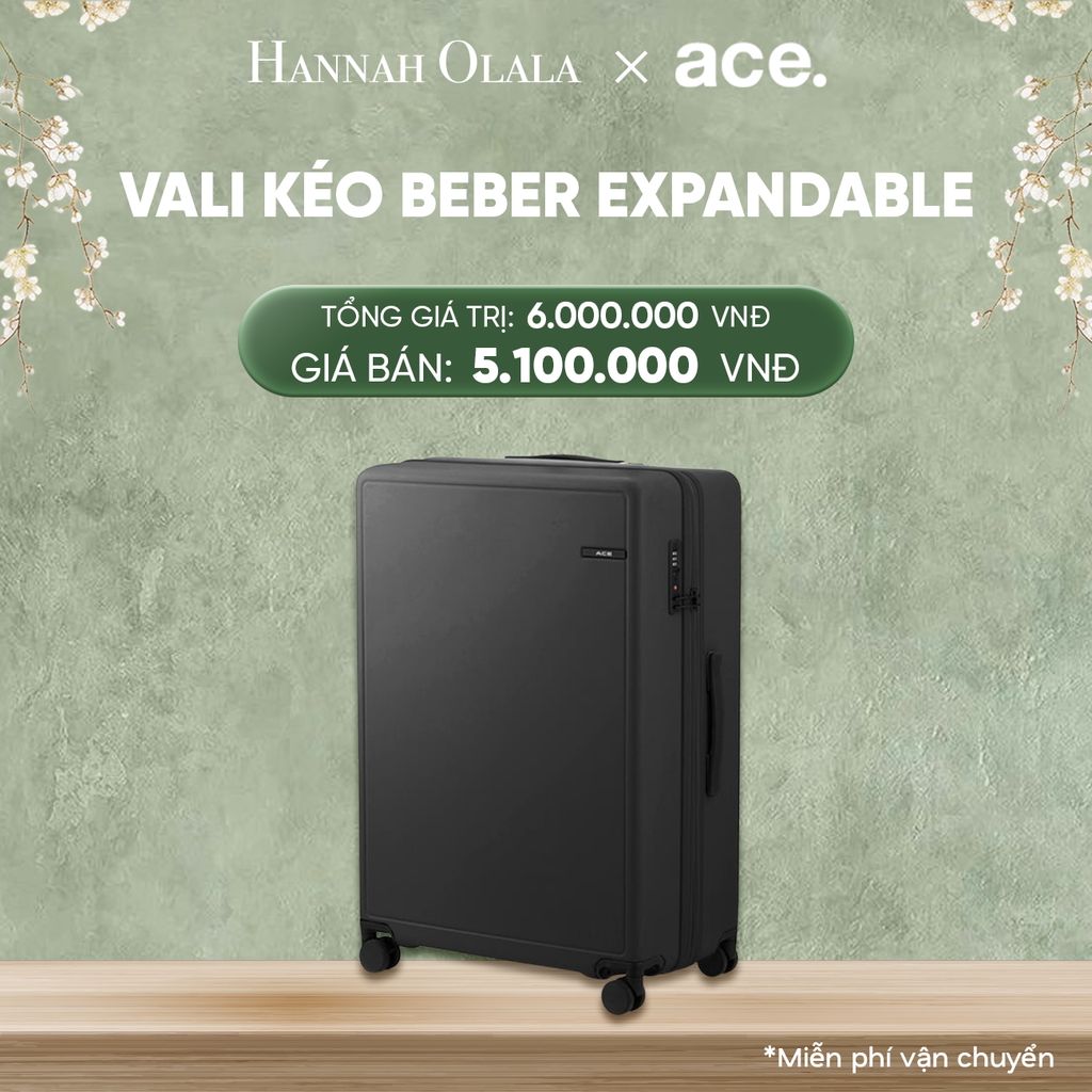  DEAL33: VALI KÉO BEBER SIZE ĐẠI L
*Tặng kèm bao trùm Pouch 