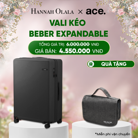  E1684_DEAL33: VALI KÉO BEBER SIZE ĐẠI L *TẶNG KÈM BAO TRÙM HOẶC POUCH 