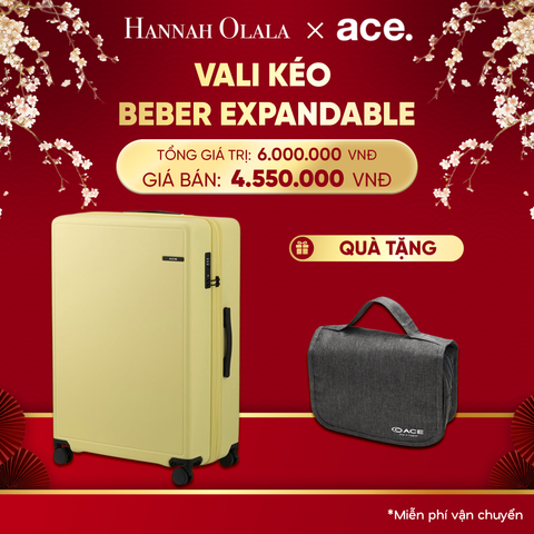  A1178_DEAL33: VALI KÉO BEBER SIZE ĐẠI L *TẶNG KÈM BAO TRÙM POUCH 