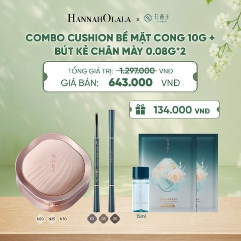  COMBO CUSHION BỀ MẶT CONG 10G + BÚT KẺ CHÂN MÀY DẠNG PHẤN TÁN HIỆU ỨNG TƠ HÀ 0.08G*2 - A170 