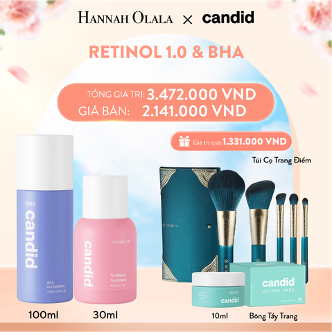  A161_DEAL 9: RETINOL 1.0 & BHA BỘ ĐÔI NGĂN NGỪA LÃO HÓA, TẨY TẾ BÀO CHẾT DỊU NHẸ, THÔNG THOÁNG LỖ CHÂN LÔNG 