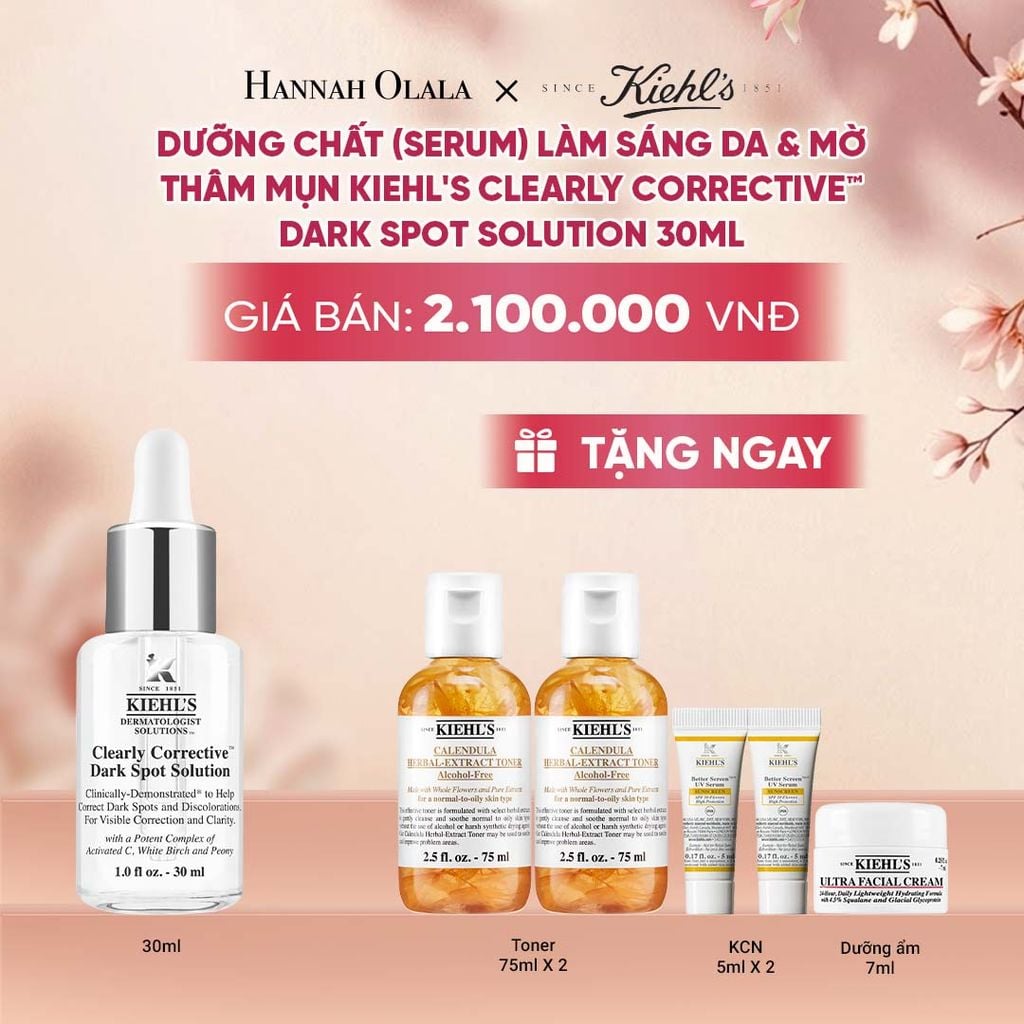  DƯỠNG CHẤT (SERUM) VITAMIN C GIÚP DA TRÔNG CĂNG BÓNG SAU 7 NGÀY KIEHL'S CLEARLY CORRECTIVE™ DARK SPOT SOLUTION 30ML - A2032 