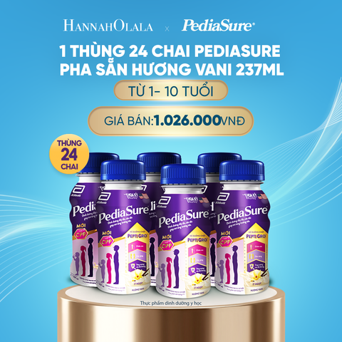  DEAL9: 1 THÙNG 24 CHAI PEDIASURE PHA SẴN HƯƠNG VANI 237ML 