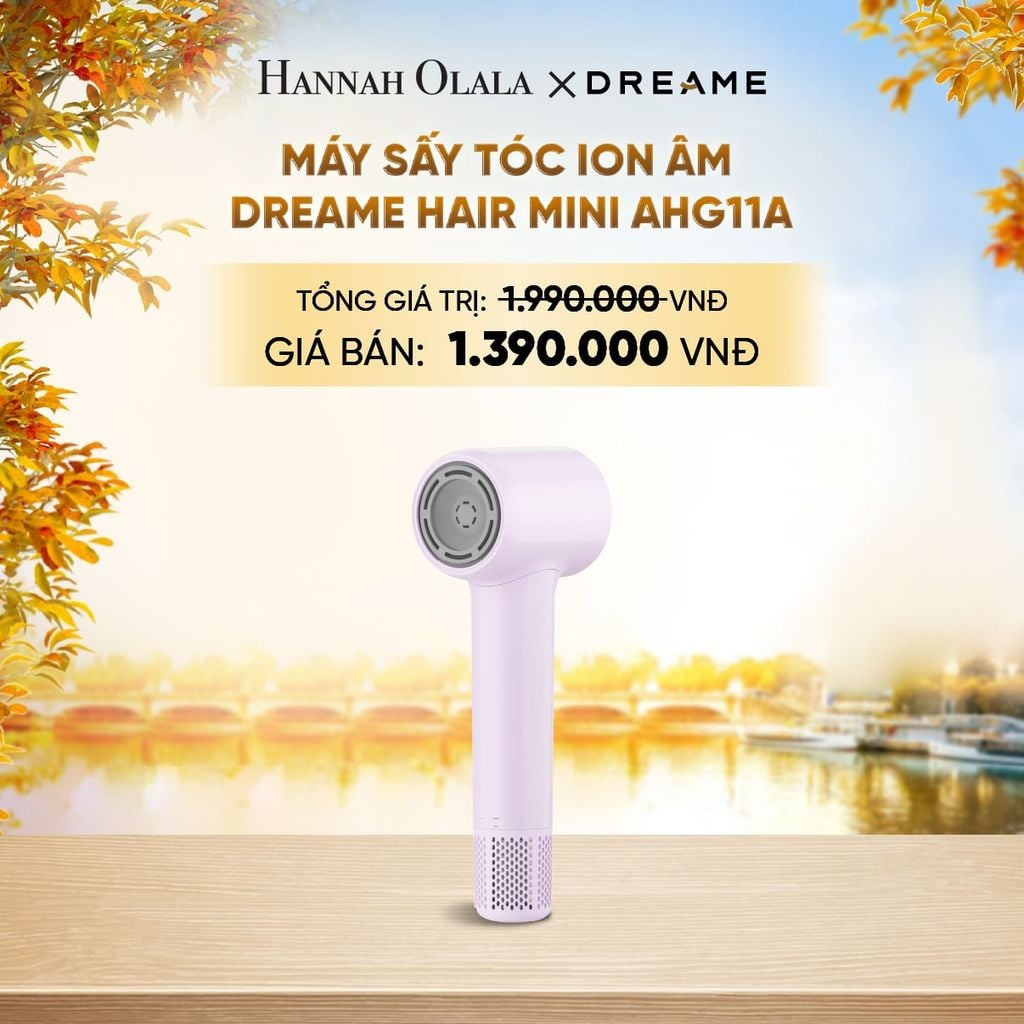  DREAME HAIR MINI AHG11A MÁY SẤY TÓC ION ÂM SIÊU NHỎ GỌN 270G ĐỘNG CƠ TỐC ĐỘ CAO - BH 24 THÁNG - E1538 