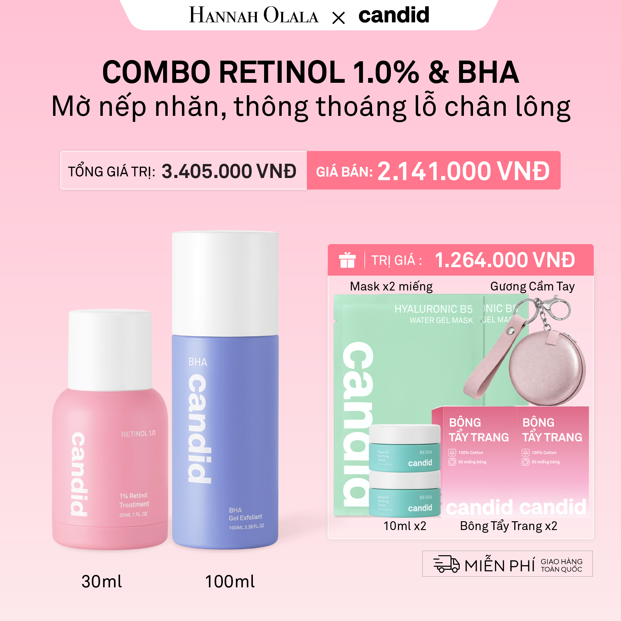 Bộ Đôi L'Oréal Retinol 1.0 30ml & BHA 100ml