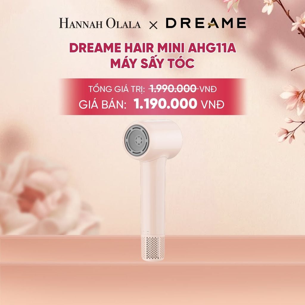  DREAME HAIR MINI AHG11A MÁY SẤY TÓC ION ÂM SIÊU NHỎ GỌN 270G ĐỘNG CƠ TỐC ĐỘ CAO - BH 24 THÁNG - A1465 