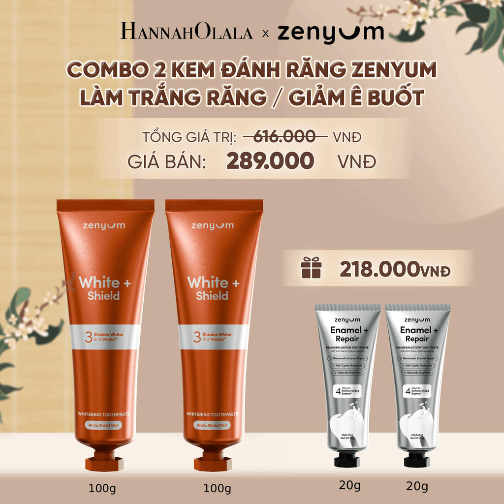 COMBO 2 KEM ĐÁNH RĂNG ZENYUM GIẢM Ê BUỐT / LÀM TRẮNG RĂNG 100G - A1757 