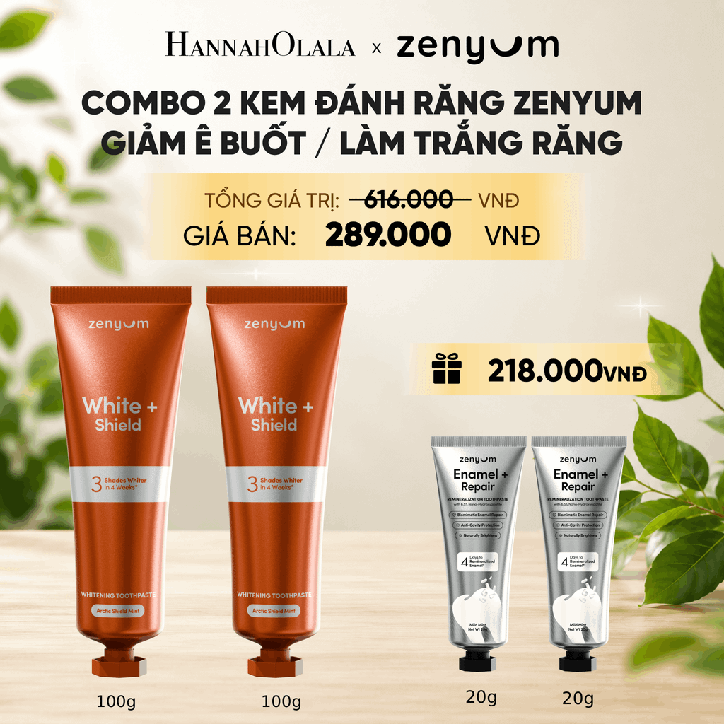  COMBO 2 KEM ĐÁNH RĂNG ZENYUM GIẢM Ê BUỐT / LÀM TRẮNG RĂNG 100G 