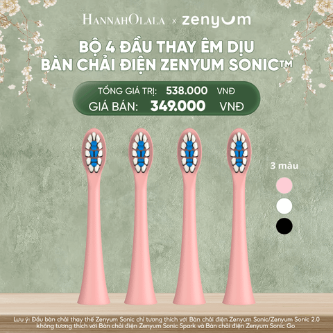  DEAL 6: HỘP 4 ĐẦU BÀN CHẢI ZENYUM SONIC PHIÊN BẢN ÊM DỊU 