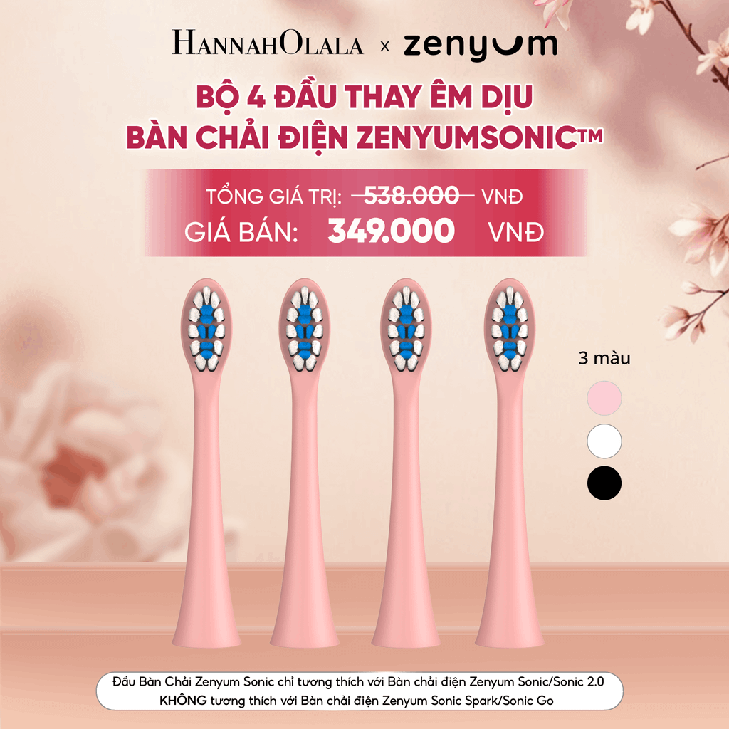 BỘ 4 ĐẦU BÀN CHẢI ZENYUM SONIC PHIÊN BẢN ÊM DỊU - A860 