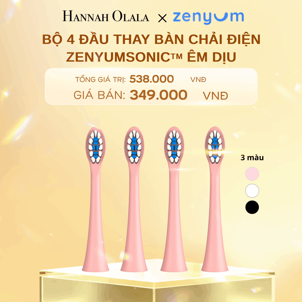  DEAL 7: HỘP 4 ĐẦU BÀN CHẢI ZENYUM SONIC PHIÊN BẢN ÊM DỊU 