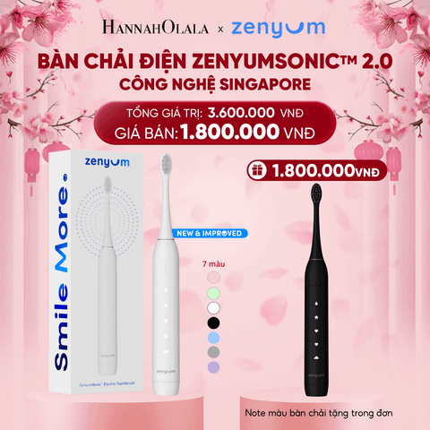  DEAL 2: [MUA 1 TẶNG 1] BÀN CHẢI ĐIỆN ZENYUM SONIC 2.0 - CÔNG NGHỆ SINGAPORE (NOTE MÀU BÀN CHẢI TẶNG TRONG ĐƠN) 
