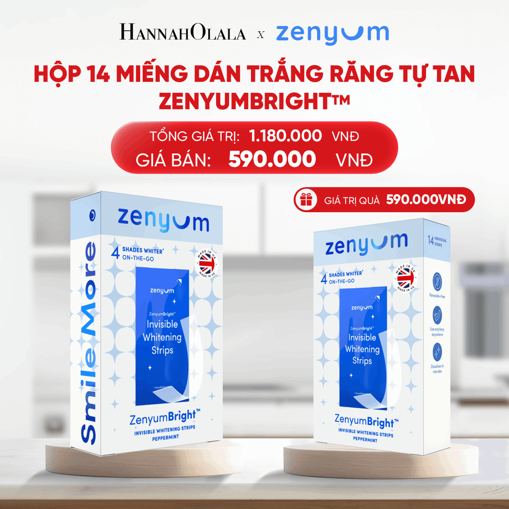  B85_DEAL 4: [MUA 1 TẶNG 1] HỘP 14 MIẾNG DÁN TRẮNG RĂNG TỰ TAN ZENYUM BRIGHT 