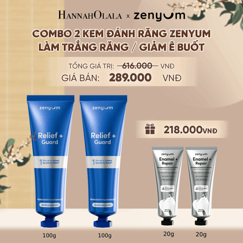  COMBO 2 KEM ĐÁNH RĂNG ZENYUM GIẢM Ê BUỐT / LÀM TRẮNG RĂNG 100G - A1757 