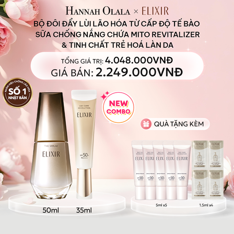  E381: DEAL 5: (01.10-04.10) COMBO SERUM KÍCH HOẠT TRẺ HÓA LÀN DA EIS THE SERUM AA 50ML & SỮA CHỐNG NẮNG PHỤC HỒI COLLAGEN TỪ CẤP ĐỘ TẾ BÀO ELIXIR DAY CARE REVOLUTION SPF50+ 35ML 