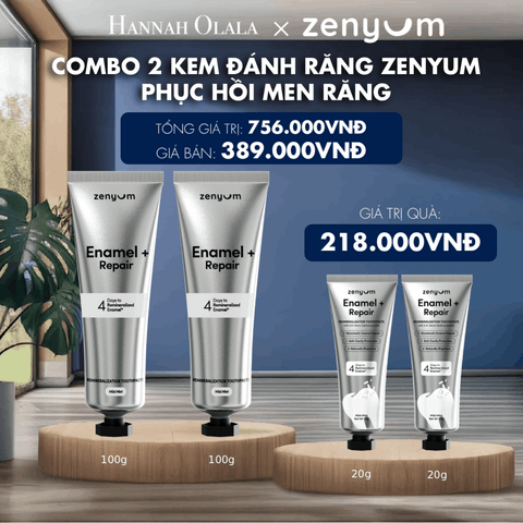  M200_DEAL 6: COMBO 2 KEM ĐÁNH RĂNG ZENYUM PHỤC HỒI MEN / GIẢM Ê BUỐT / LÀM TRẮNG 100G 