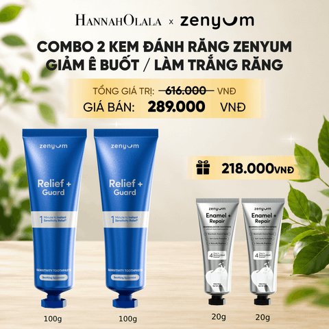  COMBO 2 KEM ĐÁNH RĂNG ZENYUM GIẢM Ê BUỐT / LÀM TRẮNG RĂNG 100G 