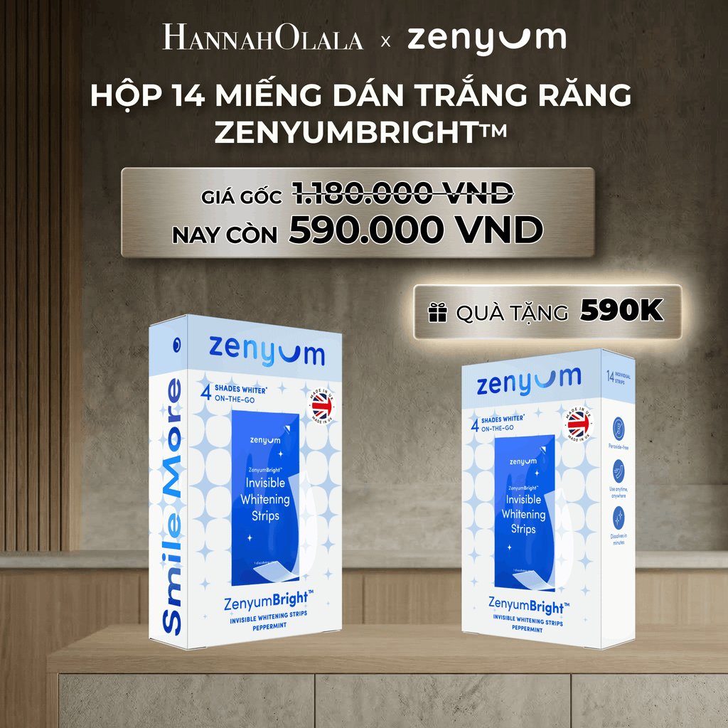  DEAL 4: [MUA 1 TẶNG 1] HỘP 14 MIẾNG DÁN TRẮNG RĂNG TỰ TAN ZENYUM BRIGHT 