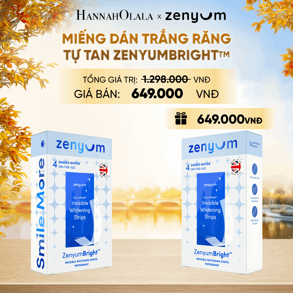  [MUA 1 TẶNG 1] HỘP 14 MIẾNG DÁN TRẮNG RĂNG TỰ TAN ZENYUM BRIGHT - E1579 