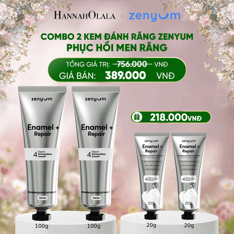  DEAL 5: COMBO 2 KEM ĐÁNH RĂNG ZENYUM PHỤC HỒI MEN / GIẢM Ê BUỐT / LÀM TRẮNG 100G 